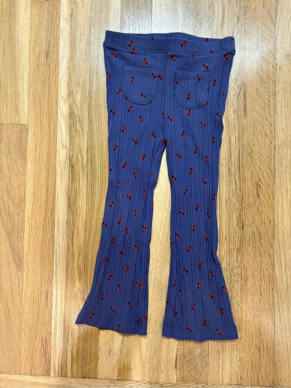 NWOT 3T Old Navy Ribbed Pocket Flare-Leg Pants Blue & Red
